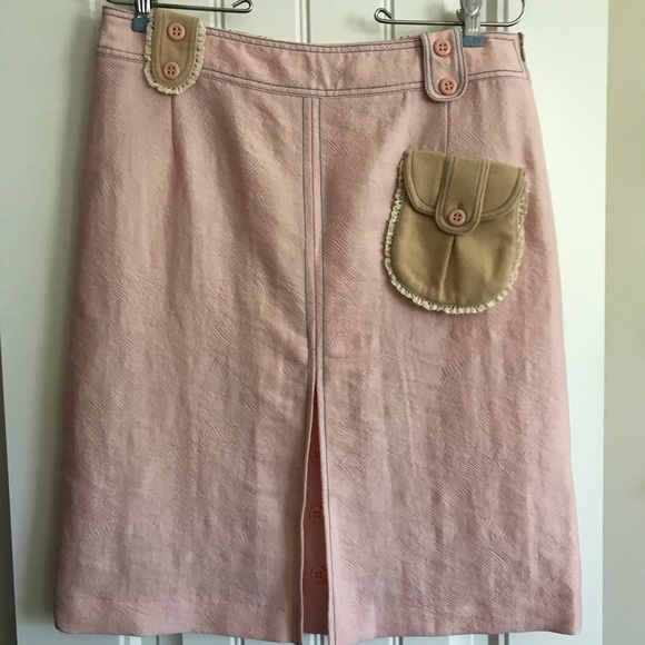NWOT Custo retro pink wool skirt size 4 - Picture 2 of 7